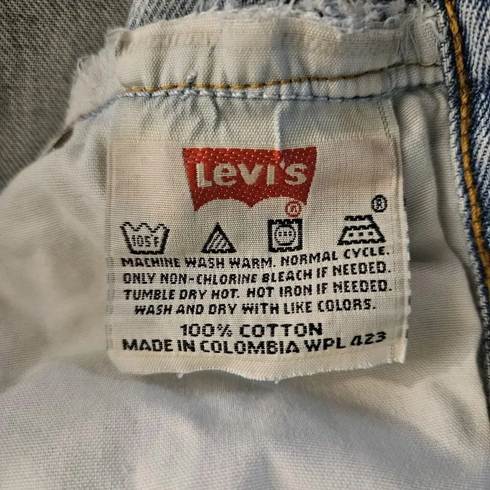 Levi’s 501 Jeans Men’s 34x34 Blue Straight Fit Button Fly Distressed Y2K Yr 2000